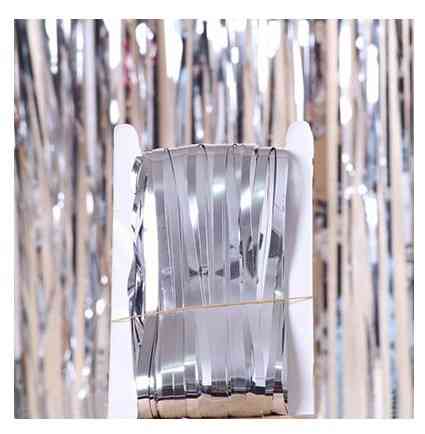 Дождик для фотозоны длинный 4 м на 1 м серебристый Киев