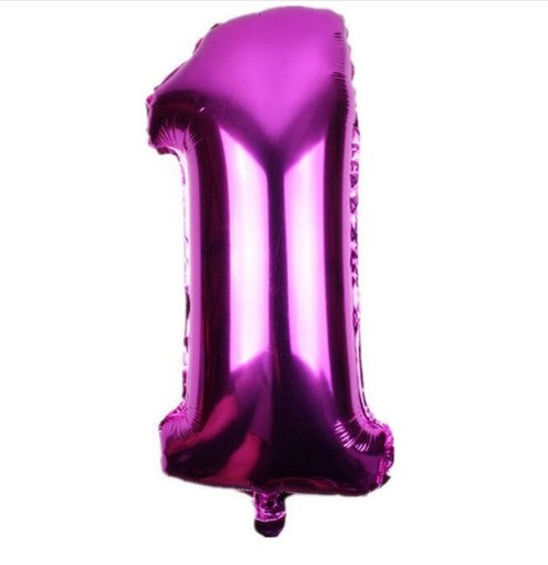Шарик цифра 1 фольгированная 32 дюйма бургунди Киев - изображение 1