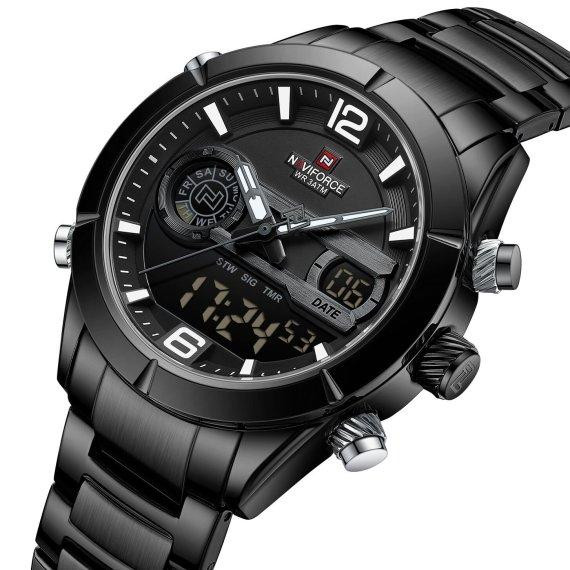 Годинник чоловічий тактичний Naviforce Aviator Чорний Київ - фото 2