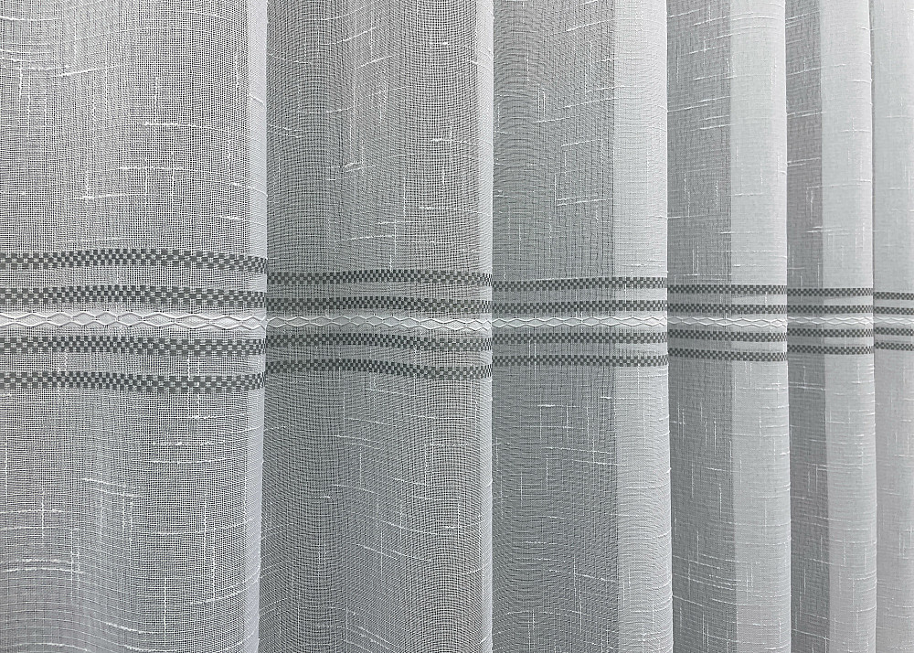 Тюль VR-Textil 1428т Льон Мережка Білий з сірим 200х270 см (42-0619) Київ - фото 5