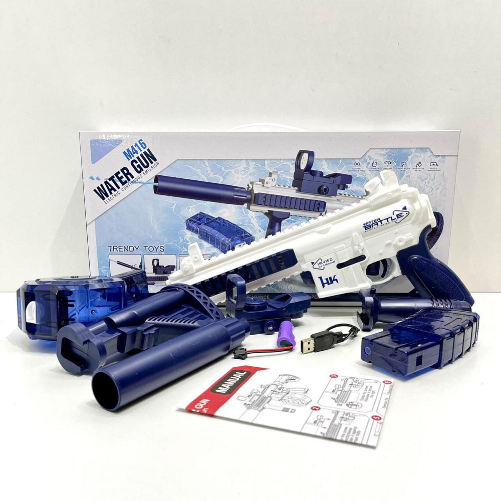 Автомат водяний на акумуляторі з прицілом та глушником Синій (CY018) Чернигов - изображение 3