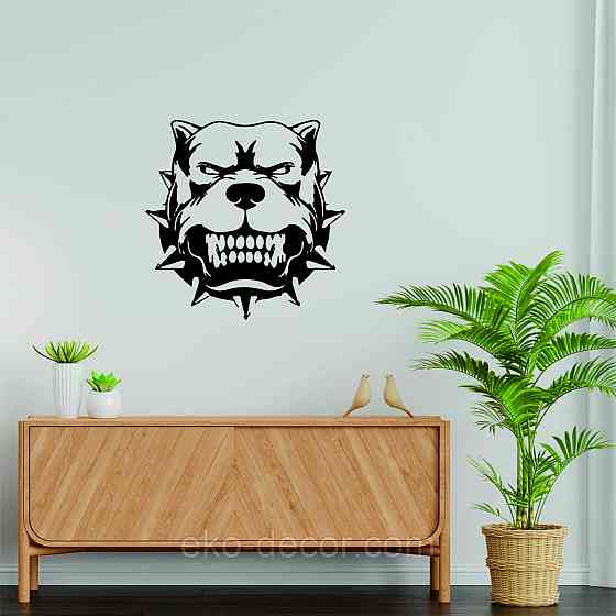 Декоративне настінне Панно «Собака», Декор на стіну 90*90 см, Чорний Київ