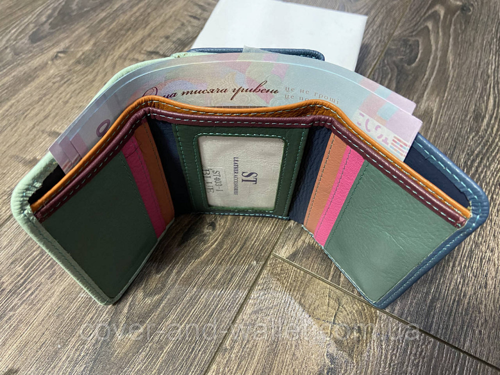 Красивий бірюзовий гаманець на магнітах невеликого розміру ST Leather 403-1 Київ - фото 6