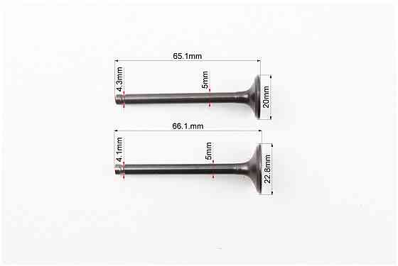 Клапан впускний, випускний (НЕМАГНІТний) к-кт ЗБІЛЬШЕНІ (d=20/23мм; L=65/66мм) Киев