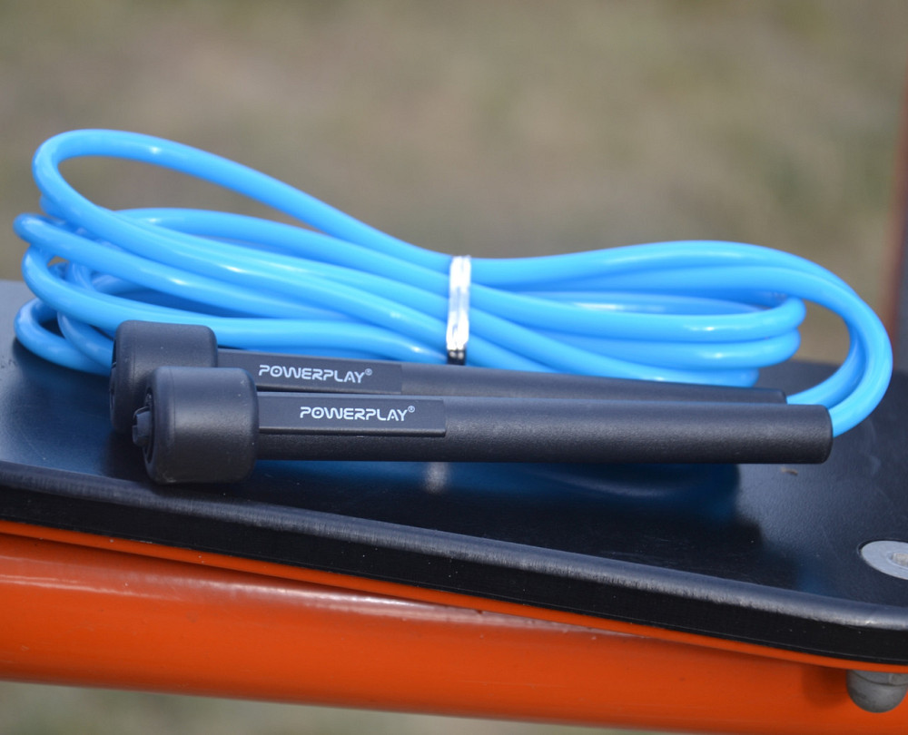 Скакалка PowerPlay 4201 Basic Jump Rope Синяя 2,8 м Луцк - изображение 4