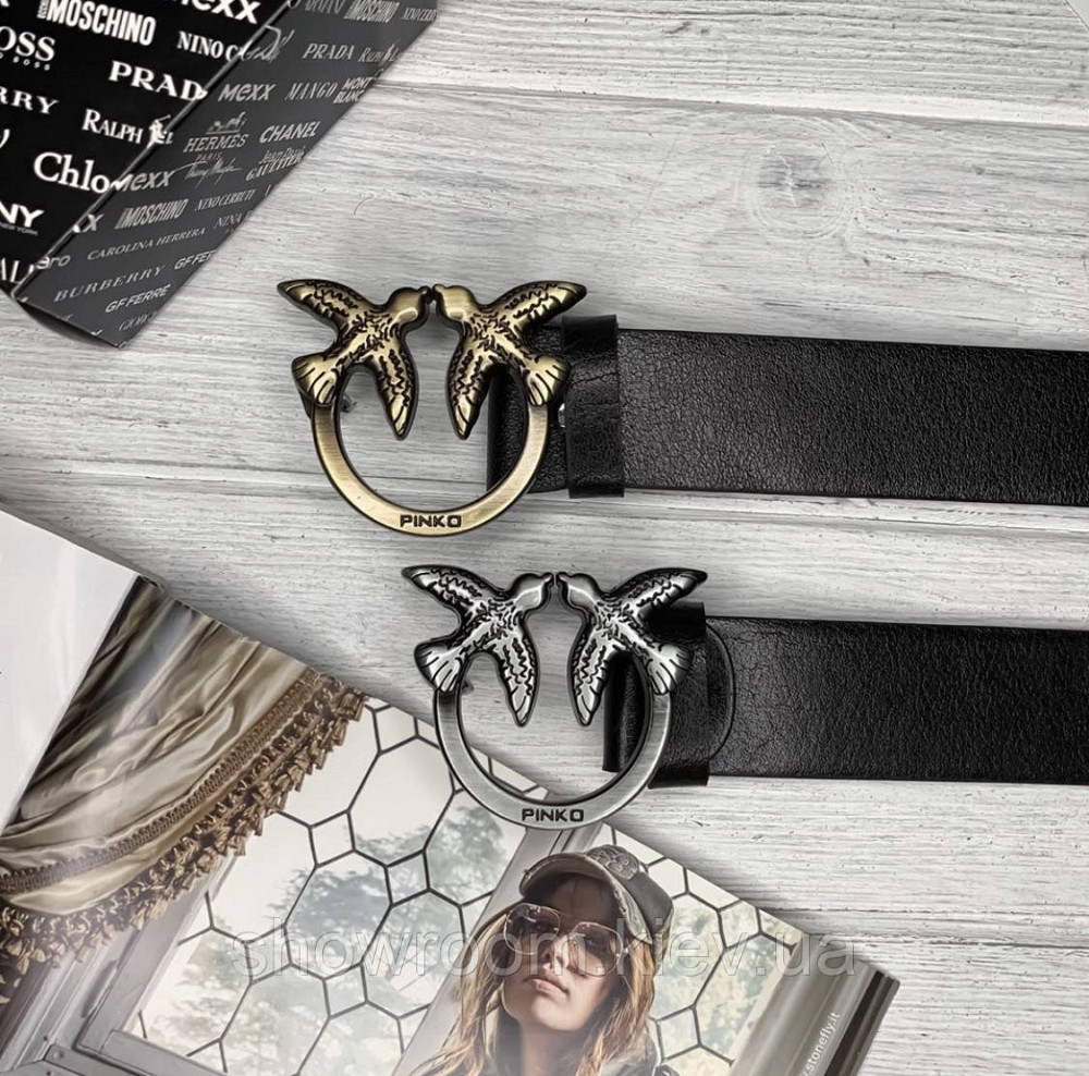 Женский кожаный ремень Pinko gold (4 см) Киев - изображение 2