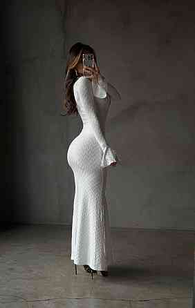 Женское элегантное, притягательное макси платье турецкое ангоро Молочный, 42/44 Одесса