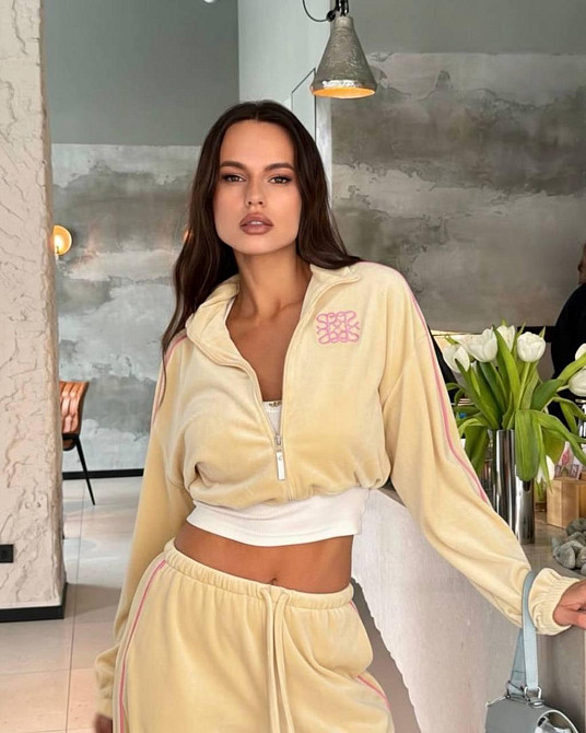 Стильний жіночий велюровий костюм-двійка Жовтий, 48/52 Одеса - фото 2