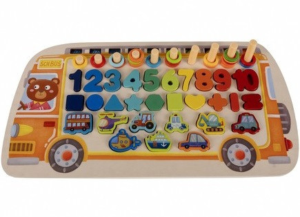 Детский Деревянный пазл-сортер развивающий 6в1 с мешком из 98 элементов Kruzzel (22636) Нововолынск - изображение 2