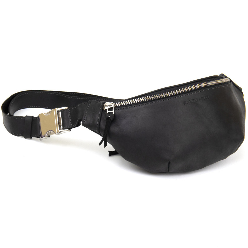 Бананка поясная унисекс винтажная Черная (GRANDE PELLE) Киев - изображение 1