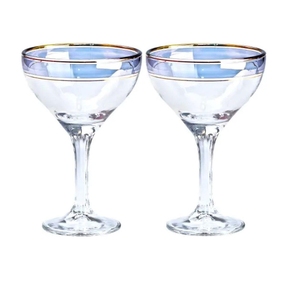 Набір келихів для коктейлів 2 штуки по 290 мл, сині HP545 Київ - фото 1