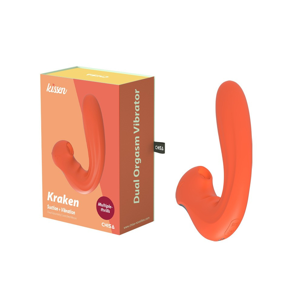Вибратор Chisa Kissen Kraken с вакуумной стимуляцией и вибрацией, оранжевый Sex Aura Киев - изображение 1