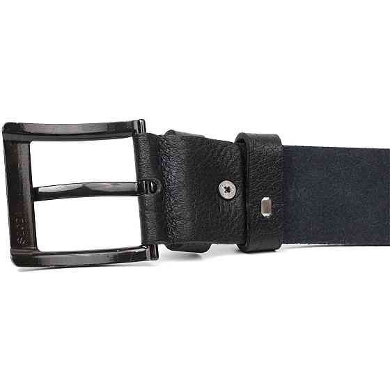 Мужской джинсовый ремень с механической пряжкой из натуральной кожи BOND 22070 Черный Киев