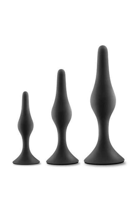 Набір анальних пробок Blush Luxe Beginner Plug Kit Black Sex Aura Київ - фото 1