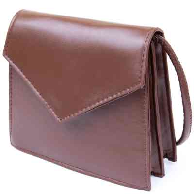 Сумка Vintage Горизонтальная угловидная из кожзаменителя Коричневая (sale_14933) Винница