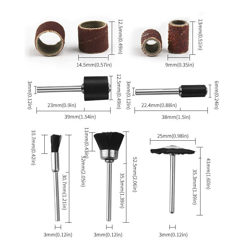 Набір насадок 150 шт для дремеля, гравера та бормашини 1/8" у кейсі для різання й шліфування Київ - фото 5