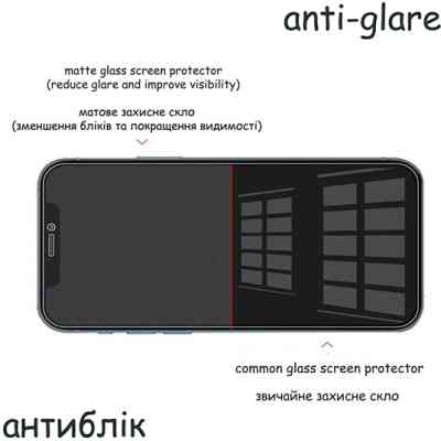 Скло захисне Drobak Matte Glass A+ Apple iPhone 15 (Black) (292949) Вінниця