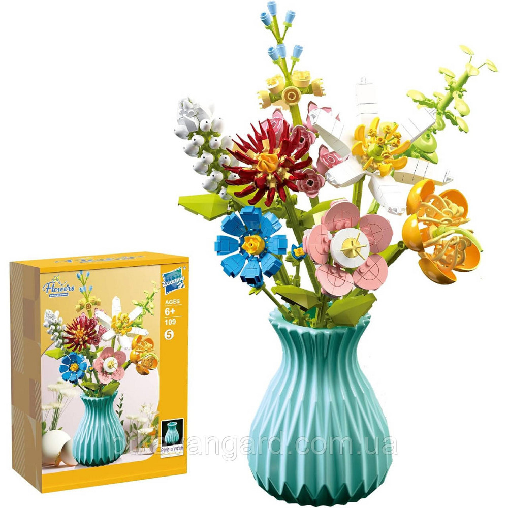 Конструктор блоковий букет квітів у вазі 109-5 Хмельницький - фото 1