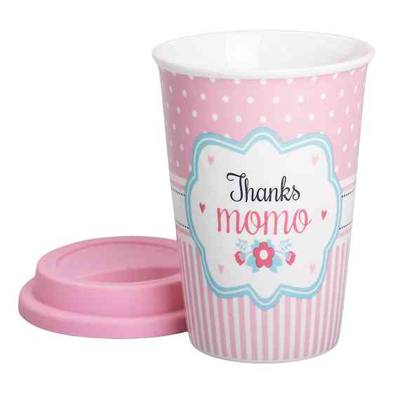 Liling Rongxiang Ceramic Стакан порцелянаовий 420 мл з силіконовою кришкою Thanks momo RX-N2402 Киев