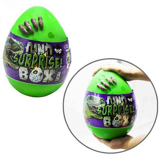 Набір креативної творчості в яйці "Dino Surprise Box" DSB-01-01U, 15 предметів для творчості  Зелений Вінниця