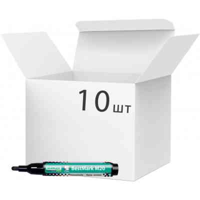 Маркер Stanger водостійкий, 1-3 мм, скорочений чорний 10 шт (MARKER-PER-STM20B10) Вінниця