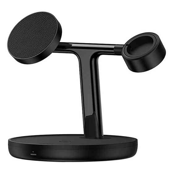 Бездротовий зарядний пристрій Baseus Swan 3 in 1 Wireless Magnetic Charging Bracket 20W WXTE000101 (Чорний) Миколаїв