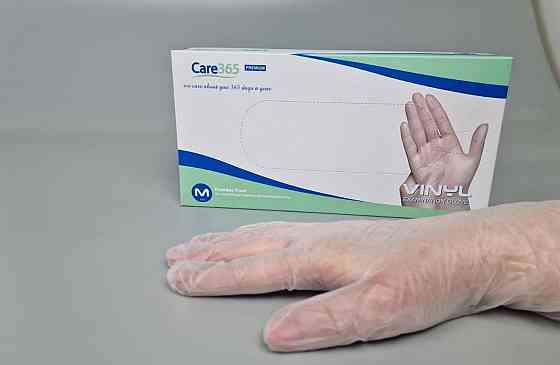 Рукавиці Вініл білі (100 шт.) розмір M CARE 365 (1 пачка) Харків