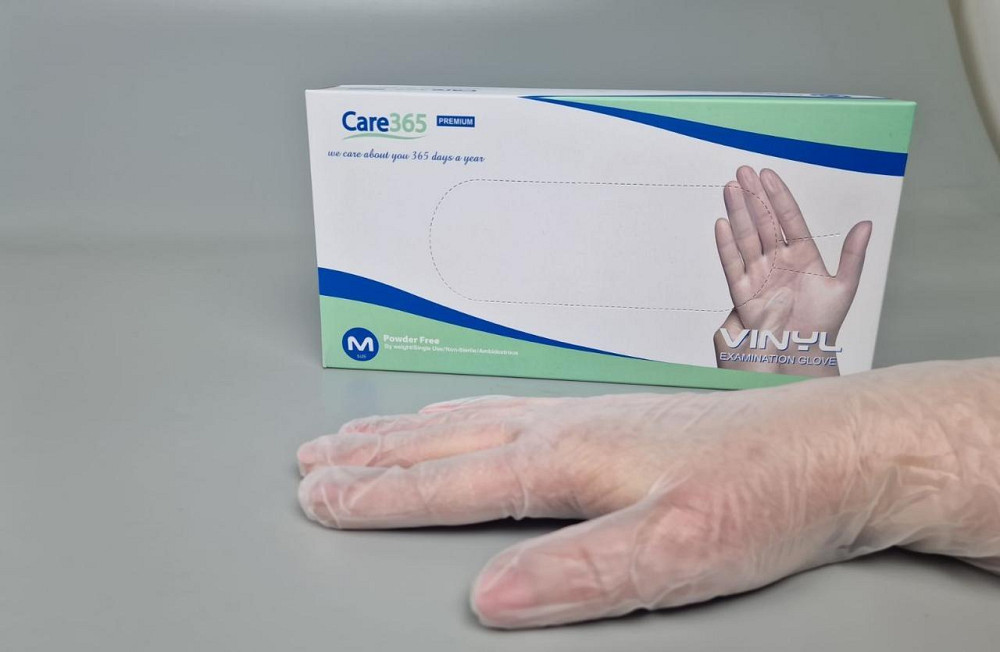 Рукавиці Вініл білі (100 шт.) розмір M CARE 365 (1 пачка) Харків - фото 2
