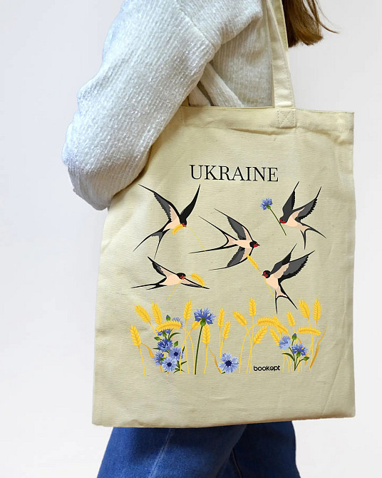 Екошопер на замку BookOpt BK4052 Ukraine (Ластівки) бежевий Луцьк - фото 5