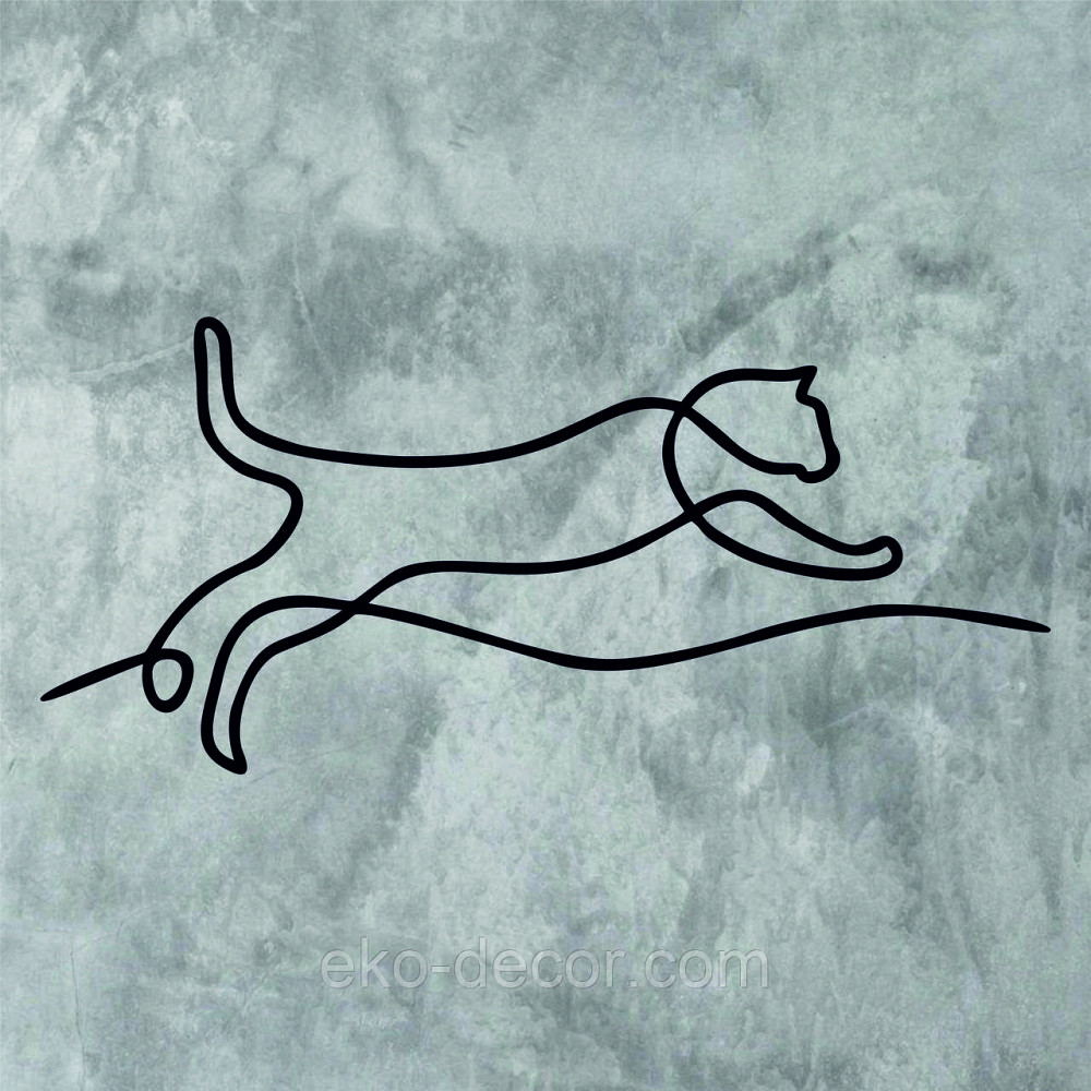 Декоративное настенное 3D Панно «Кот» Декор на стену с объемом 70*31 см, Черный Киев - изображение 7