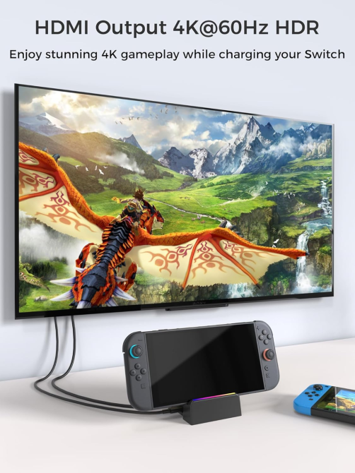 Док-станция для Switch TV для Nintendo Switch 2/1/OLED, портативная док-станция для Switch 2, дорожная база, HDMI 4K@60Hz Киев - изображение 7