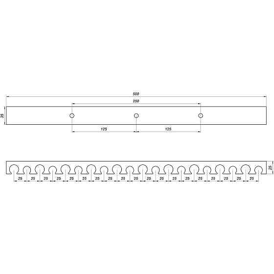 Планка монтажна для кріплення труби теплої підлоги Ø16/20 крок 5см довжина 50см чорна (000011828) Київ
