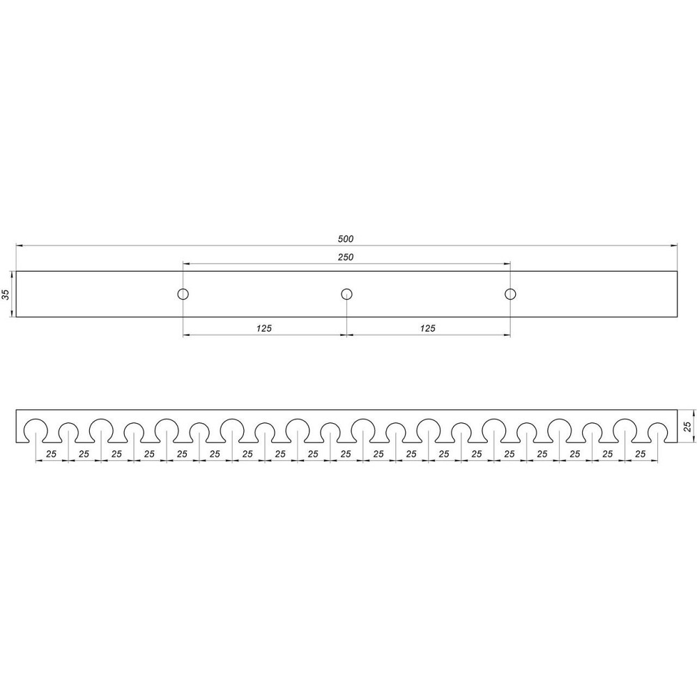 Планка монтажна для кріплення труби теплої підлоги Ø16/20 крок 5см довжина 50см чорна (000011828) Київ - фото 2