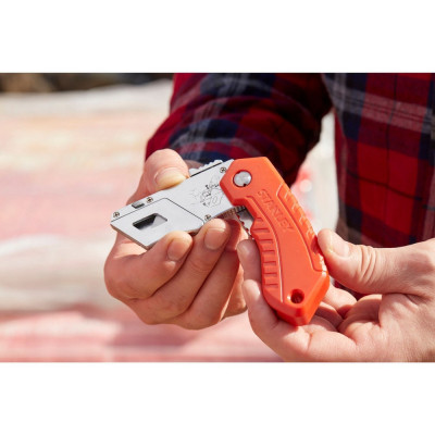 Ніж монтажний Stanley складаний, з висувним лезом для оздоблювальних робіт, 160мм. (0-10-243) Вінниця - фото 10