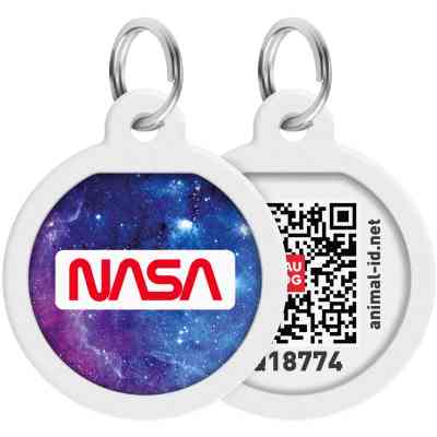 Адресник для животных WAUDOG Smart ID с QR паспортом "NASA21", круг 25 мм (0625-0148) Винница