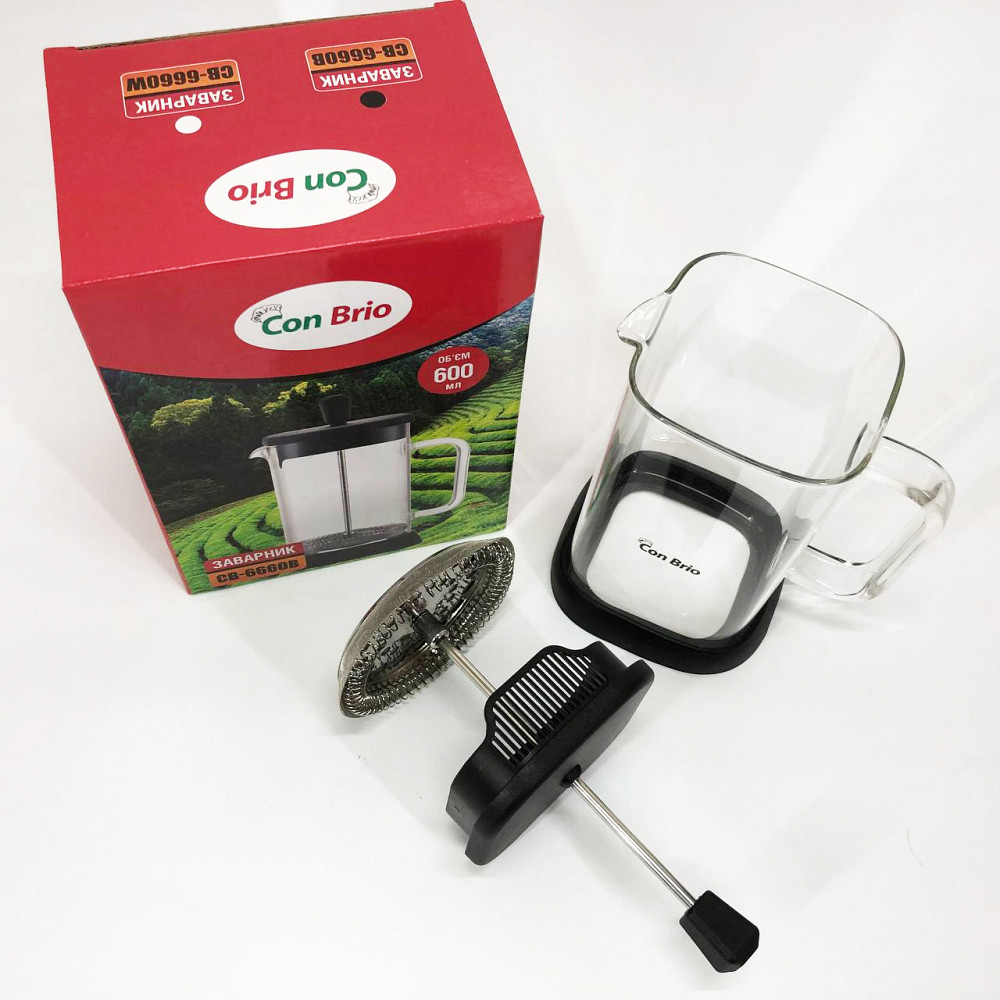 Багаторазовий френч-прес Con Brio 600 мл CB-6660B, Заварник френч-прес, Френчпрес для кави FV-94 Івано-Франківськ - фото 7