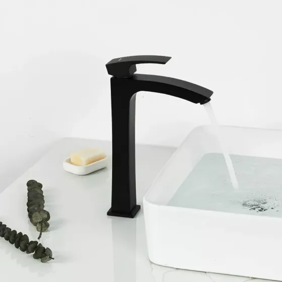 Змішувач для раковини високий GAPPO G1007-16, чорний Київ