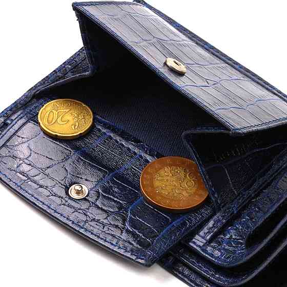 Красивый горизонтальный мужской бумажник среднего размера из натуральной кожи с тиснением под крокодила Киев