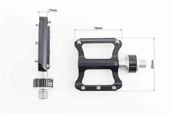 Педалі MTB 9/16" (82x72x17mm) алюмінієві швидкознімні, пром-підшипник (6*13*5), чорні K-349F Київ