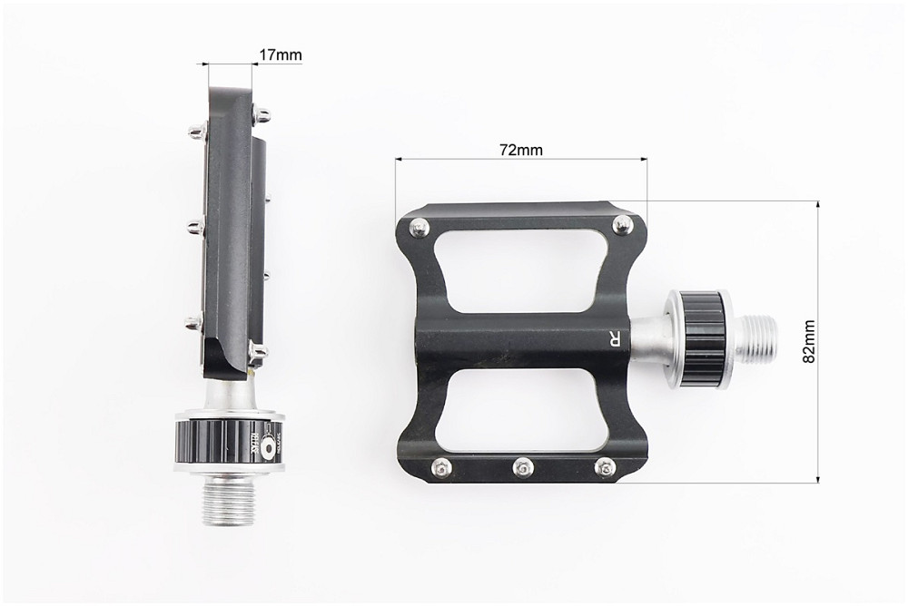 Педалі MTB 9/16" (82x72x17mm) алюмінієві швидкознімні, пром-підшипник (6*13*5), чорні K-349F Київ - фото 2