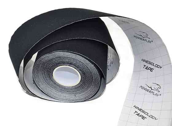 Кінезіологічний тейп PowerPlay 4315 Чорний 5cм*5м Луцк