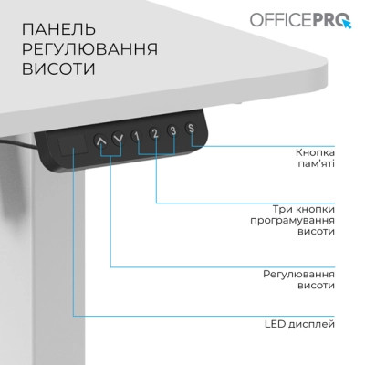 Компьютерный стол OfficePro ODE1670W White (ODE1670W) Винница - изображение 9