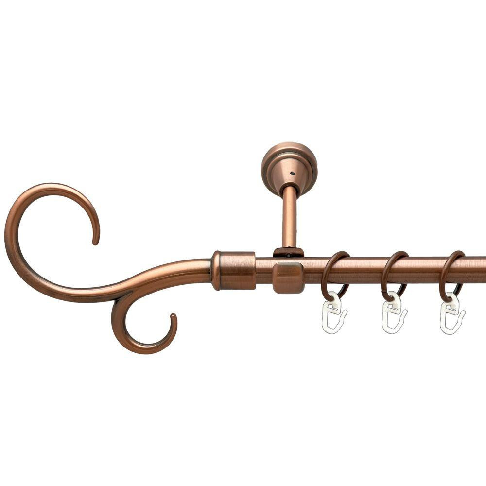Карниз Orvit Гак Подвійний металевий однорядний відкритий гладка труба кільце металеве Мідь 16 мм 200 см (00-00019289) Львів - фото 1