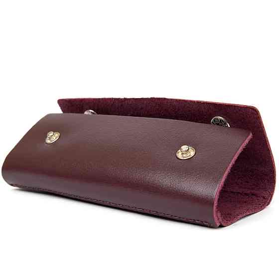 Шкіряна стильна ключниця Бордовий (GRANDE PELLE) Київ