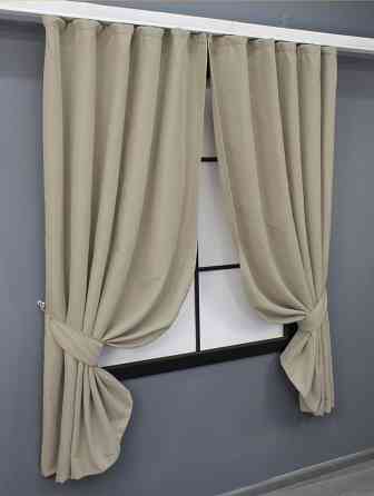 Комплект коротких штор VR-Textil Мікровелюр Petek № 1488ш Бежевий 130х170 см 2 шт (35-0235) Київ