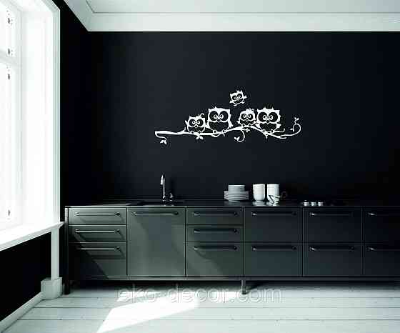 Декоративное настенное Панно «Совушки», Декор на стену 50*13 см, Белый Киев