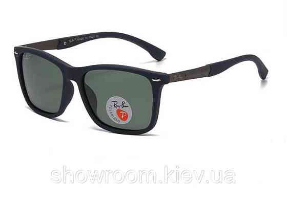 Мужские солнцезащитные очки с поляризацией Ray Ban (69035) синие Киев