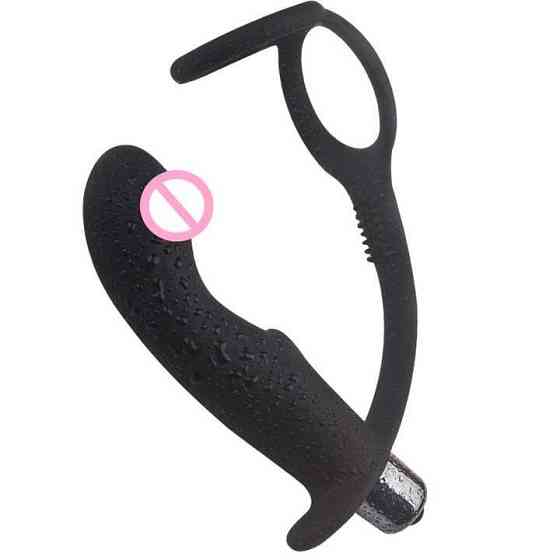 Ерекційне кільце з вібро масажером простати - Чорний Вінниця