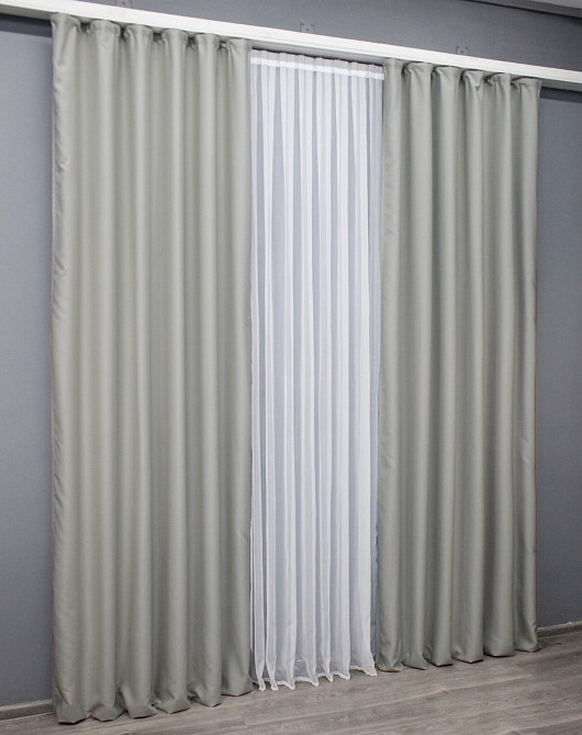 Комплект готових штор VR-Textil Блекаут Midnight № 1670ш Світло-сірий 150х290 см 2 шт (33-0578) Київ - фото 4