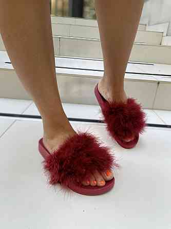 Sopra Шльопанці жіночі Sopra PT-07 бордові (літо, силікон+хутро) (1855) Коломия